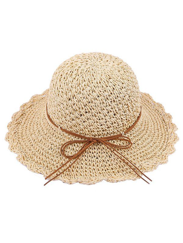

Bow Decor Beach Straw Hat, Multi-a