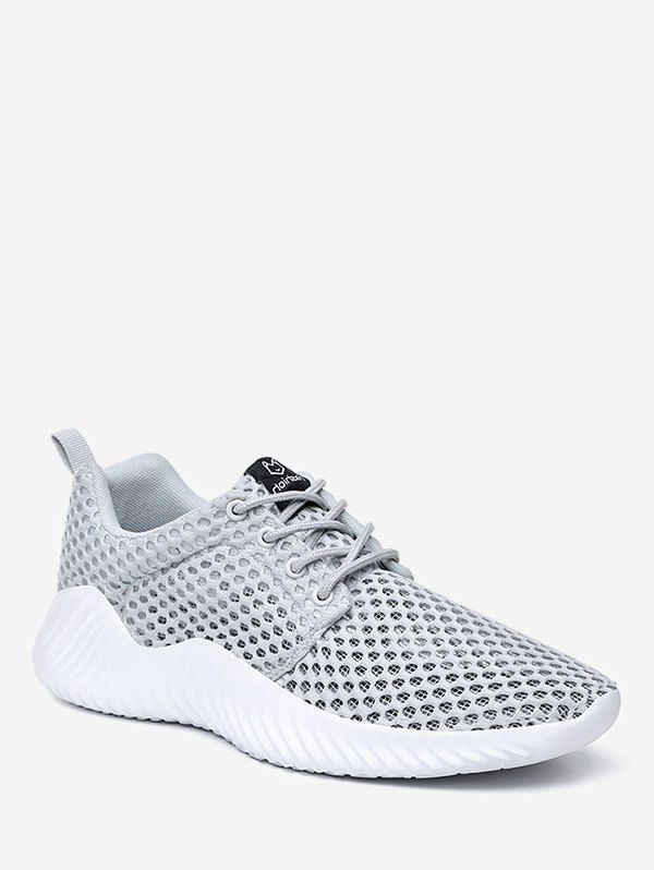 

Sheer Mesh Breathable Running Sneakers, Gray