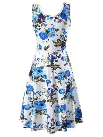 

Floral Sleeveless Dress, Multi-a