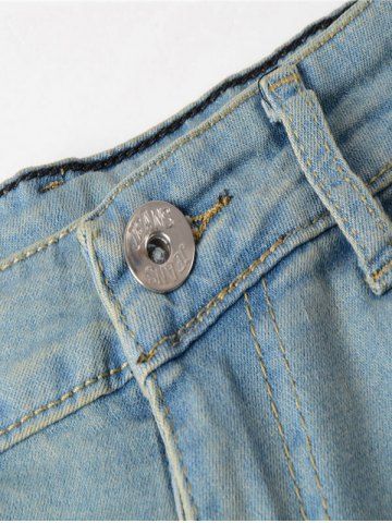 

Destroy Decoration Casual Style Jeans, Baby blue