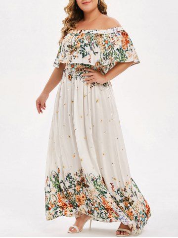 off the shoulder plus size maxi dress