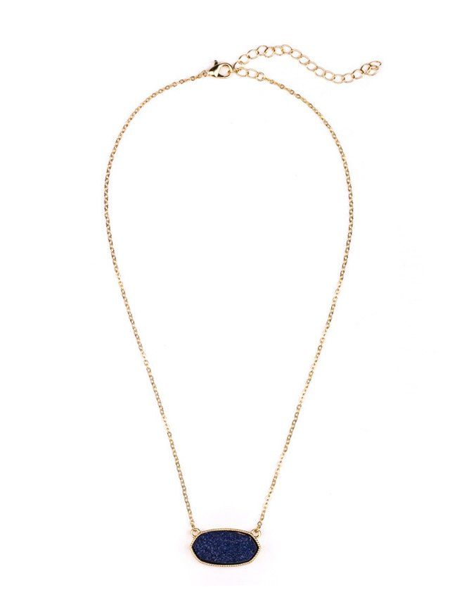 

Geometric Natural Stone Necklace, Navy blue
