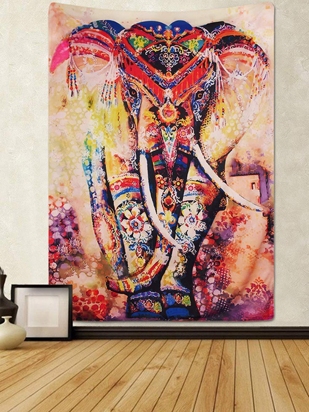 

Elephant Pattern Design Wall Tapestry, Sandy brown