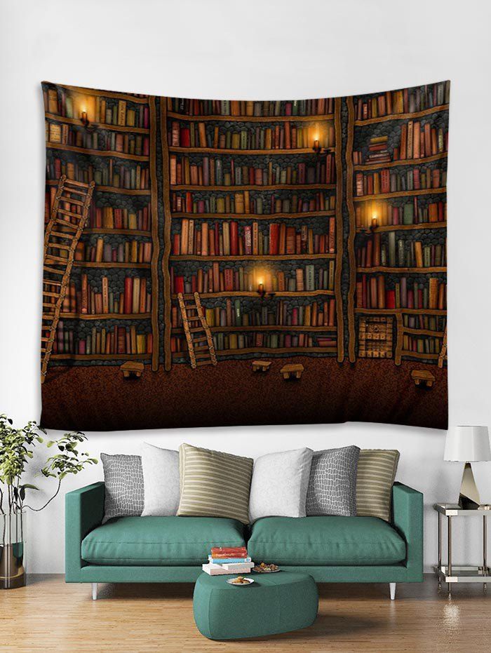 

Bookrack Print Art Decoration Wall Tapestry, Coffee