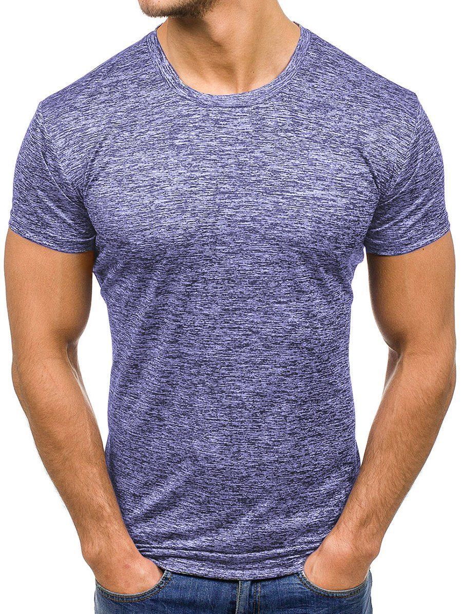 

Short Sleeves Solid Color Casual Tee, Medium purple