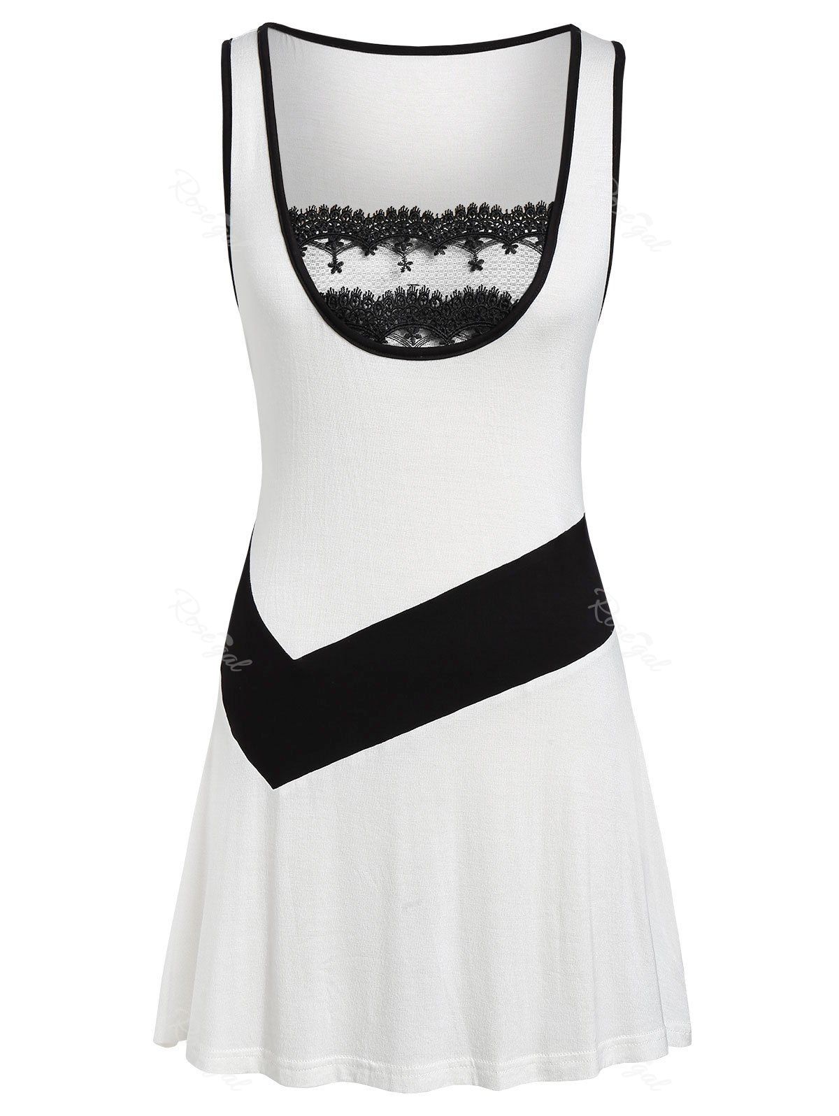 

Plus Size Tunic Two Tone Tank Top, White