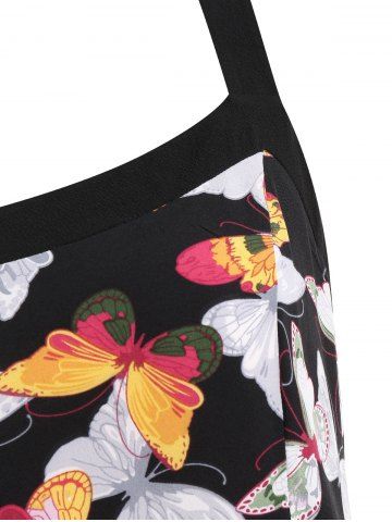 

Butterfly Print Plus Size Asymmetrical Dress, Multi