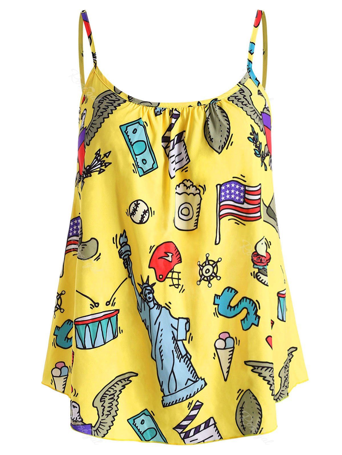 

Plus Size Printed Cami Top, Corn yellow