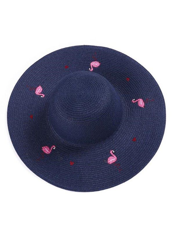 

Flamingo Wide Brim Straw Hat, Cadetblue