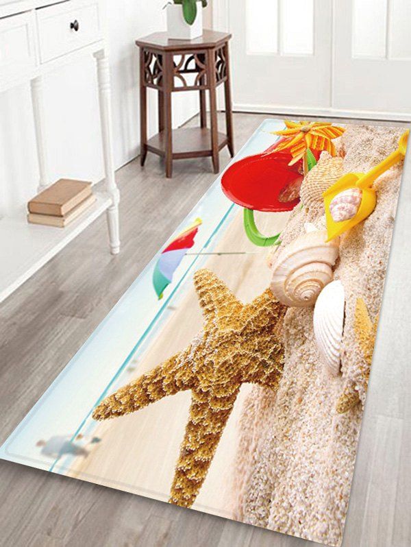 

Beach Conch Starfish Design Floor Mat, Warm white