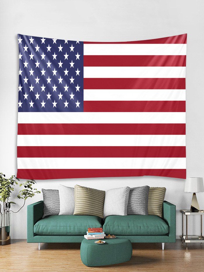 USA Flag Print Art Decoration Wall Tapestry, Multi