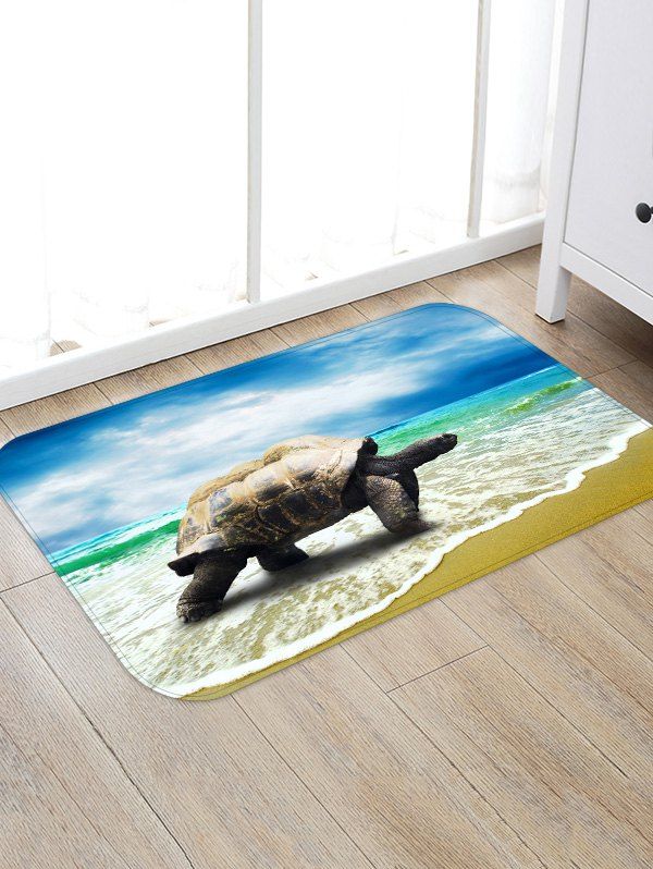 

Turtle Seaside Print Floor Mat, Ocean blue