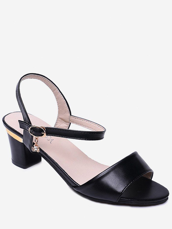 

Solid Color High Heel Sandals, Black