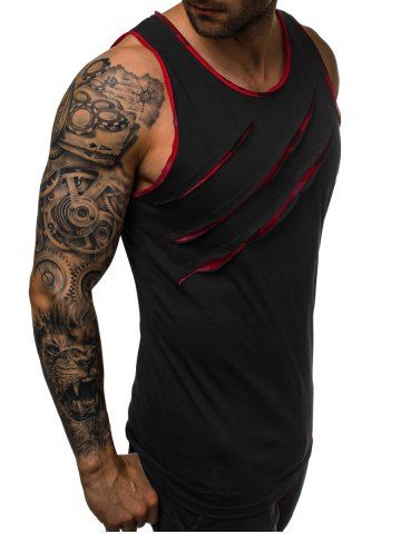 

Scratches Patch Tank Top, Black