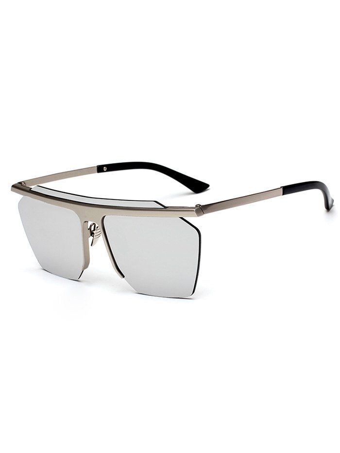 

Integral Irregular Semi-rimless Sunglasses, Silver