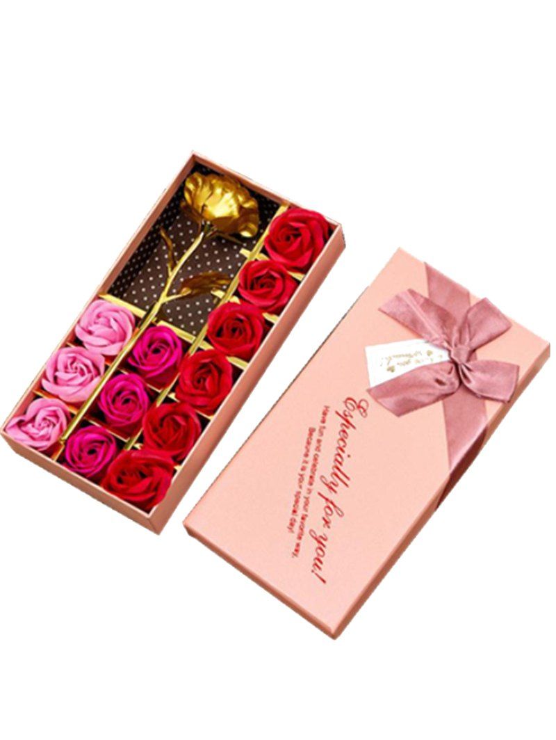 

Mother's Day Gift Artificial Rose Flowers In A Box, Pink