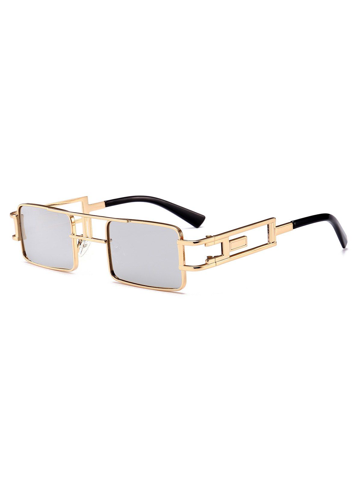 

Hollow Leg Punk Rectangle Sunglasses, Silver