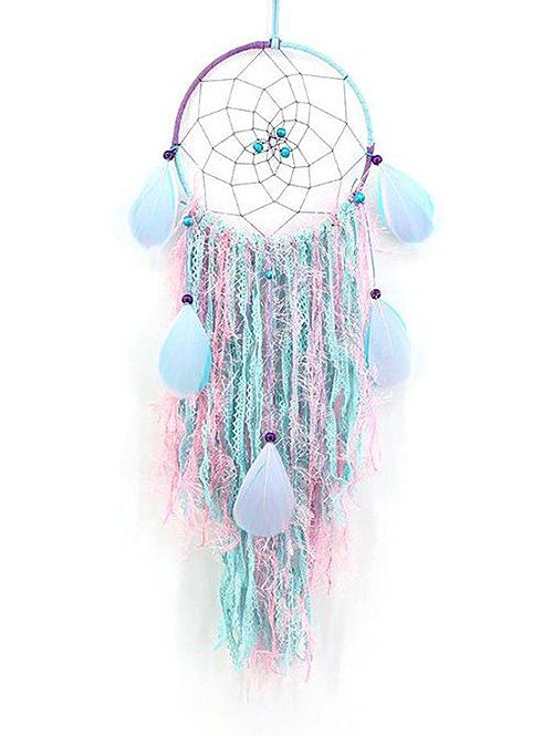 

Handmade Colorful Feather Lace Dream Catcher, Mauve