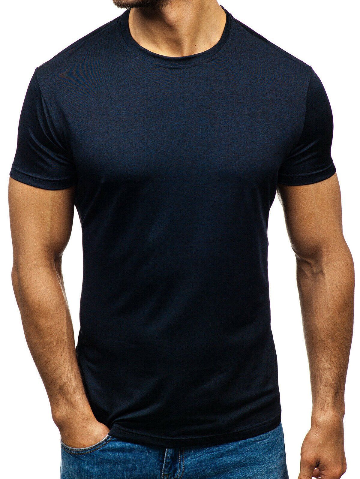 

Space Dye Crew Neck T Shirt, Cadetblue