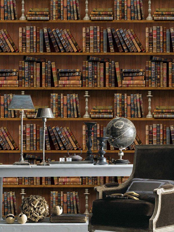 

Bookshelf Pattern Wall Sticker, Multi