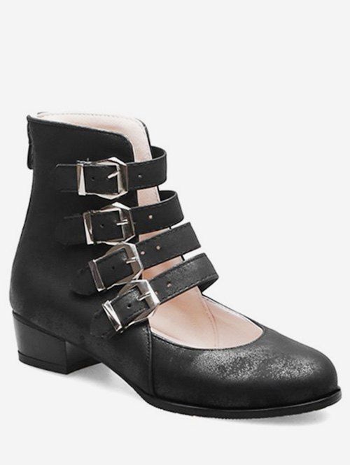 

Buckle Strap High Top Shoes, Black
