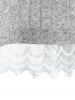 Knit Lace Panel Cold Shoulder Dress -  