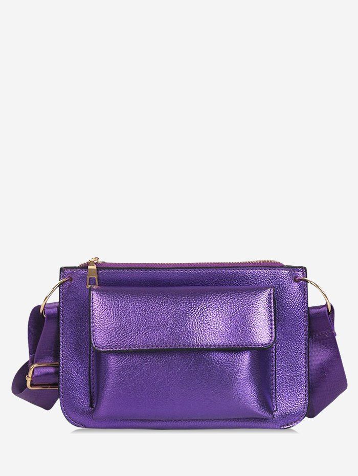 

Punk Style Square Crossbody Bag, Purple