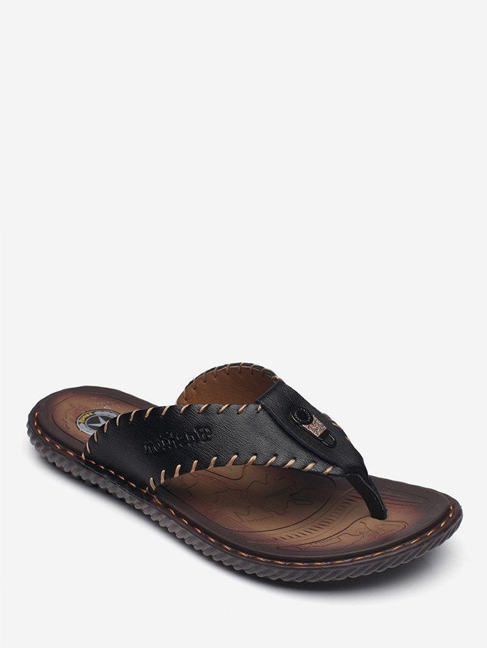 

Stitching Casual Flip Flops, Black