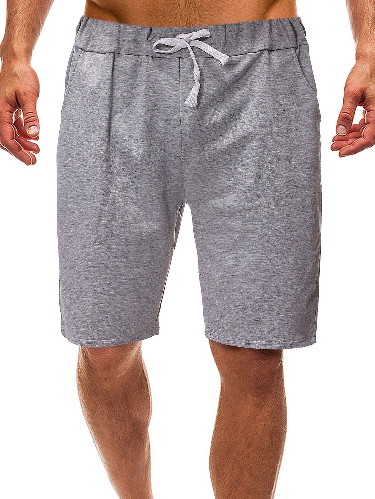 

Casual Waist Drawstring Shorts, Gray cloud