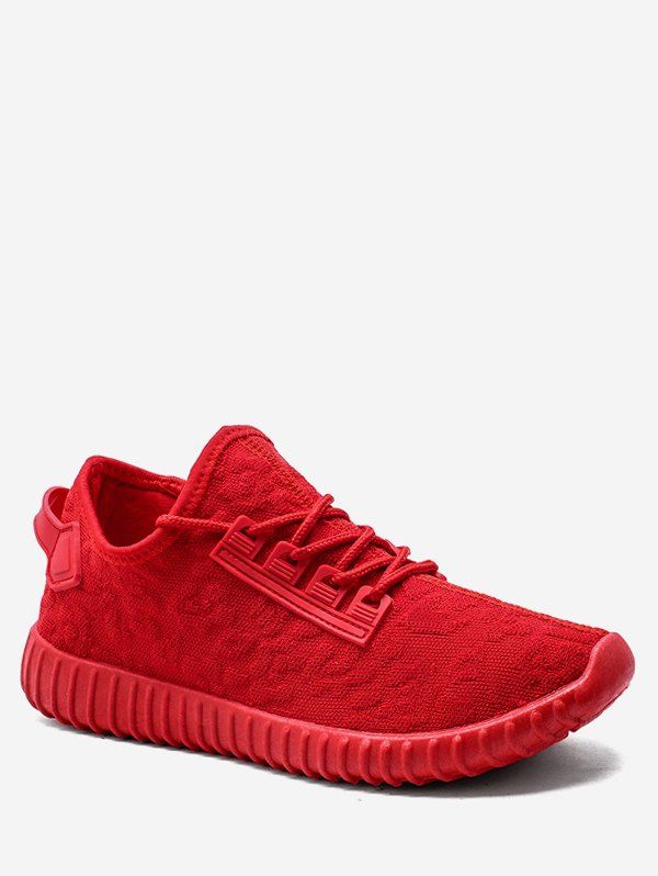 

Jacquard Low Top Knit Sneakers, Red