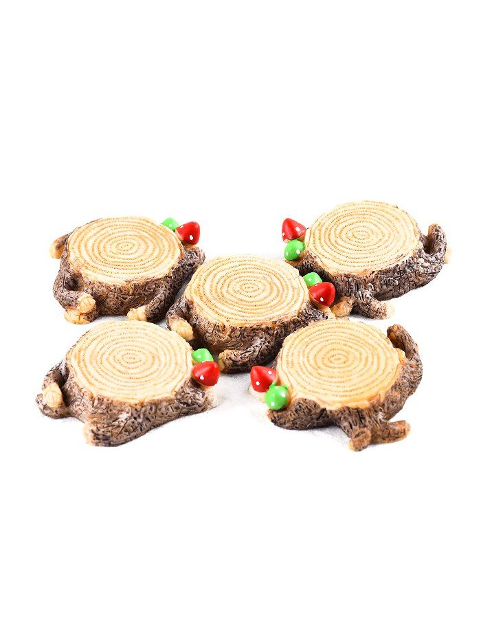 

5Pcs Mushroom Stump Shape Resin Micro Landschaft, Sun yellow