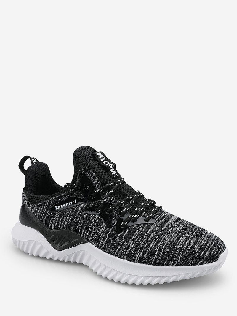 

Mesh Panel Knit Sneakers, Gray