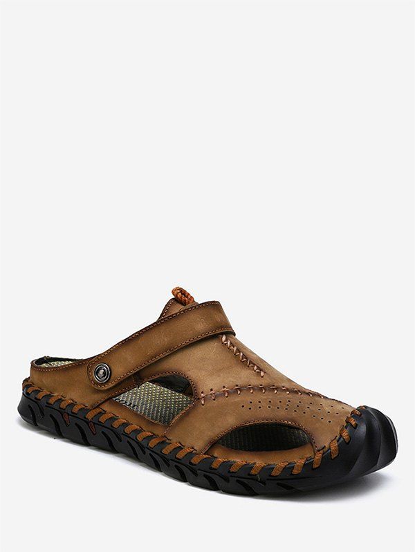 

Sewing Closed Toe Cutout Sandals, Khaki