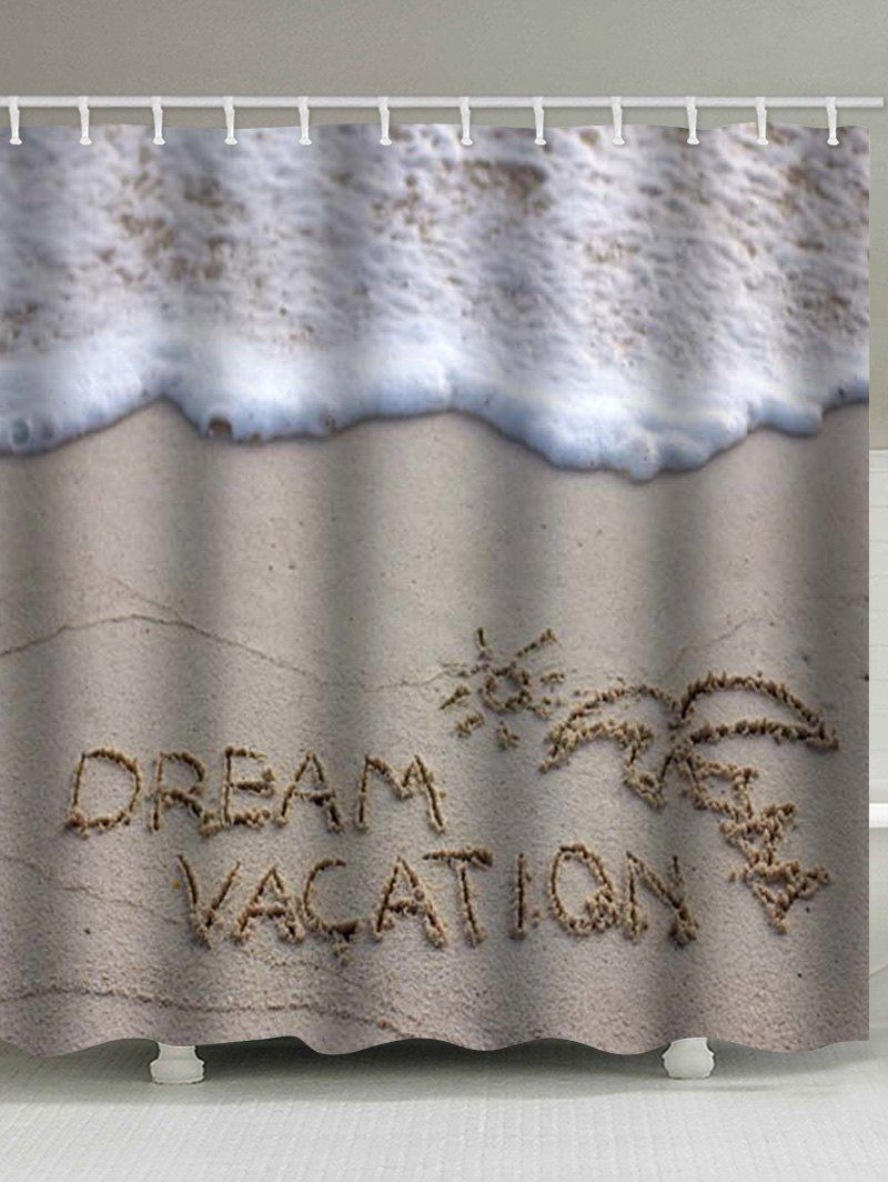 

Beach Dream Vacation Print Waterproof Bathroom Shower Curtain, Multi