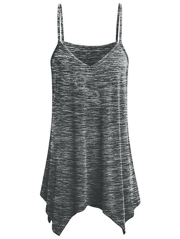 

Plus Size Space Dye Asymmetrical Cami Top, Gray