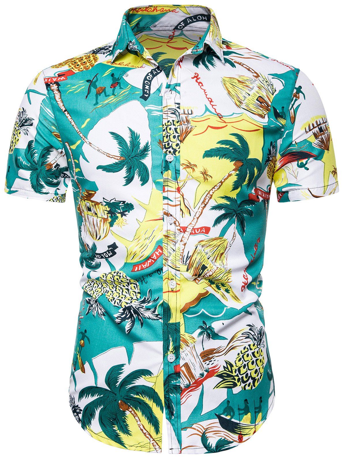 

Pineapple Plant Pattern Short Sleeves Shirt, Multi