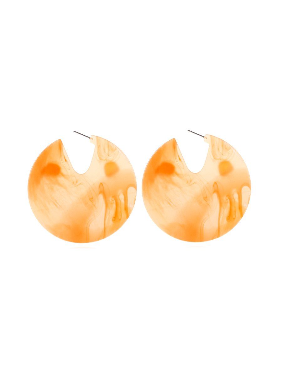 

Simple Semicircular Stud Earrings, Orange