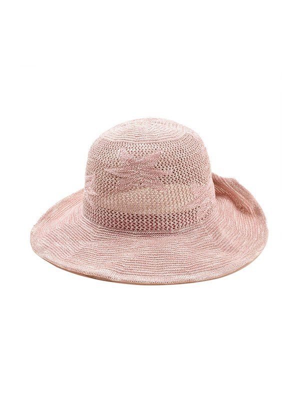 

Hollowed Out Flower Pattern Sun Hat, Pink