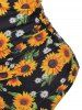 Cut Out Ruched Sunflower Swimsuit -  