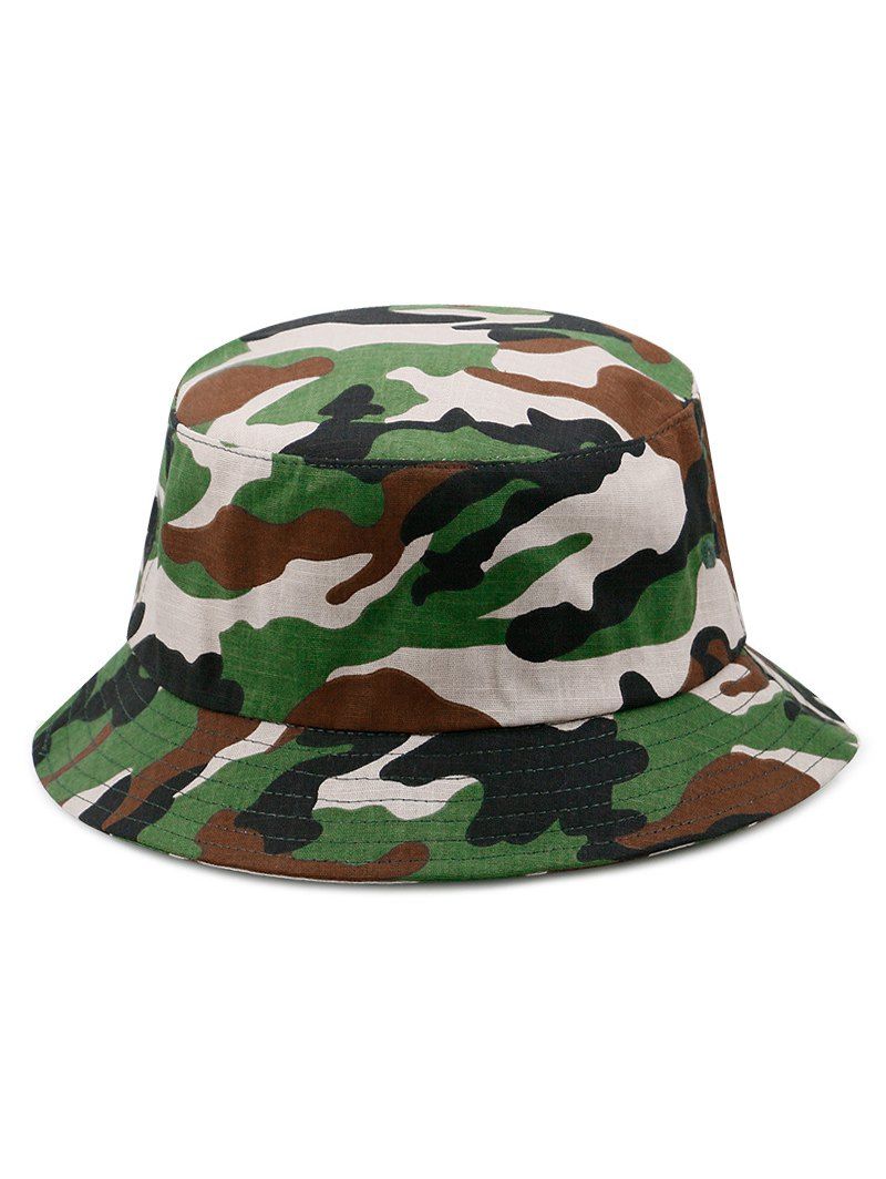 

Camouflage Print Bucket Hat, Green