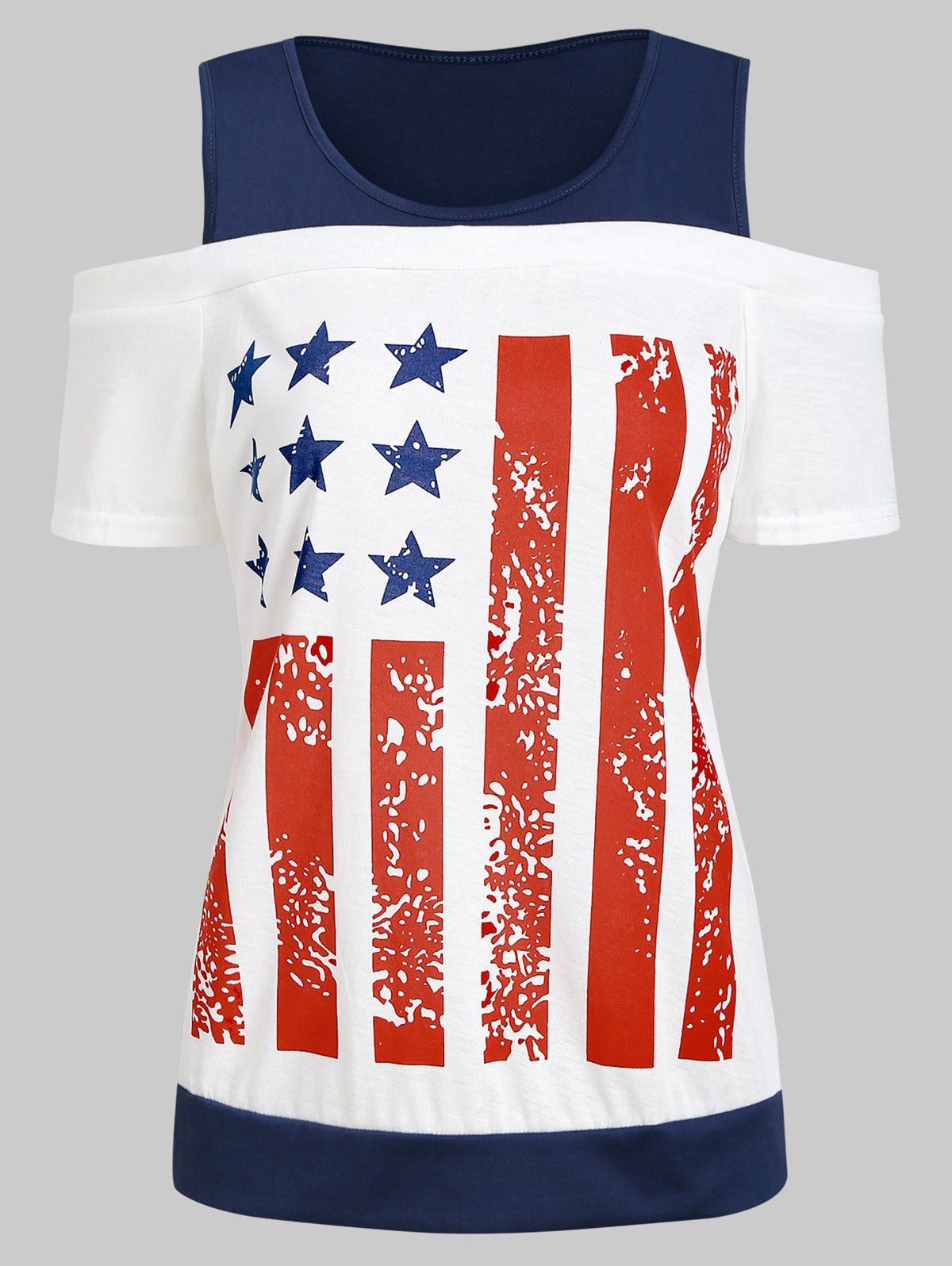 

Patriotic Cold Shoulder Top, Multi