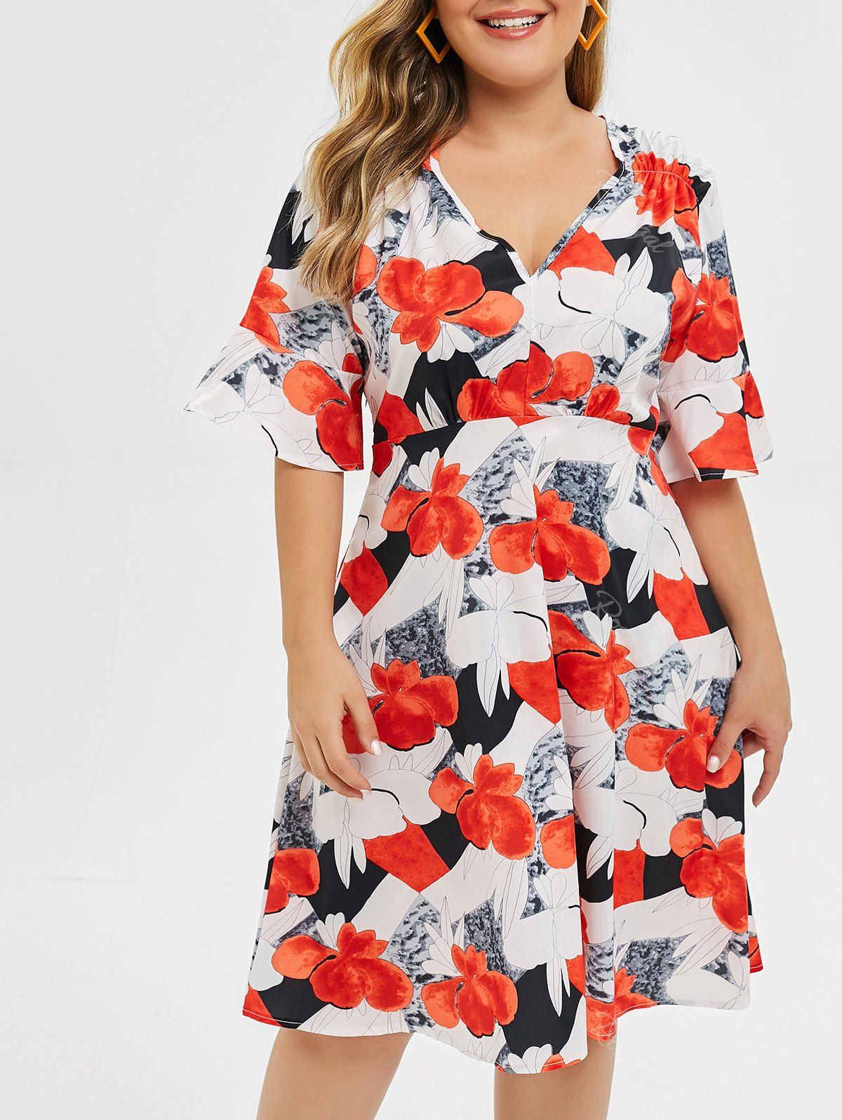 floral surplice dress