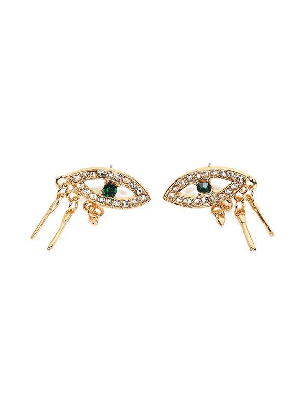 

Hollowed Diamante Eye Stud Earrings, Gold