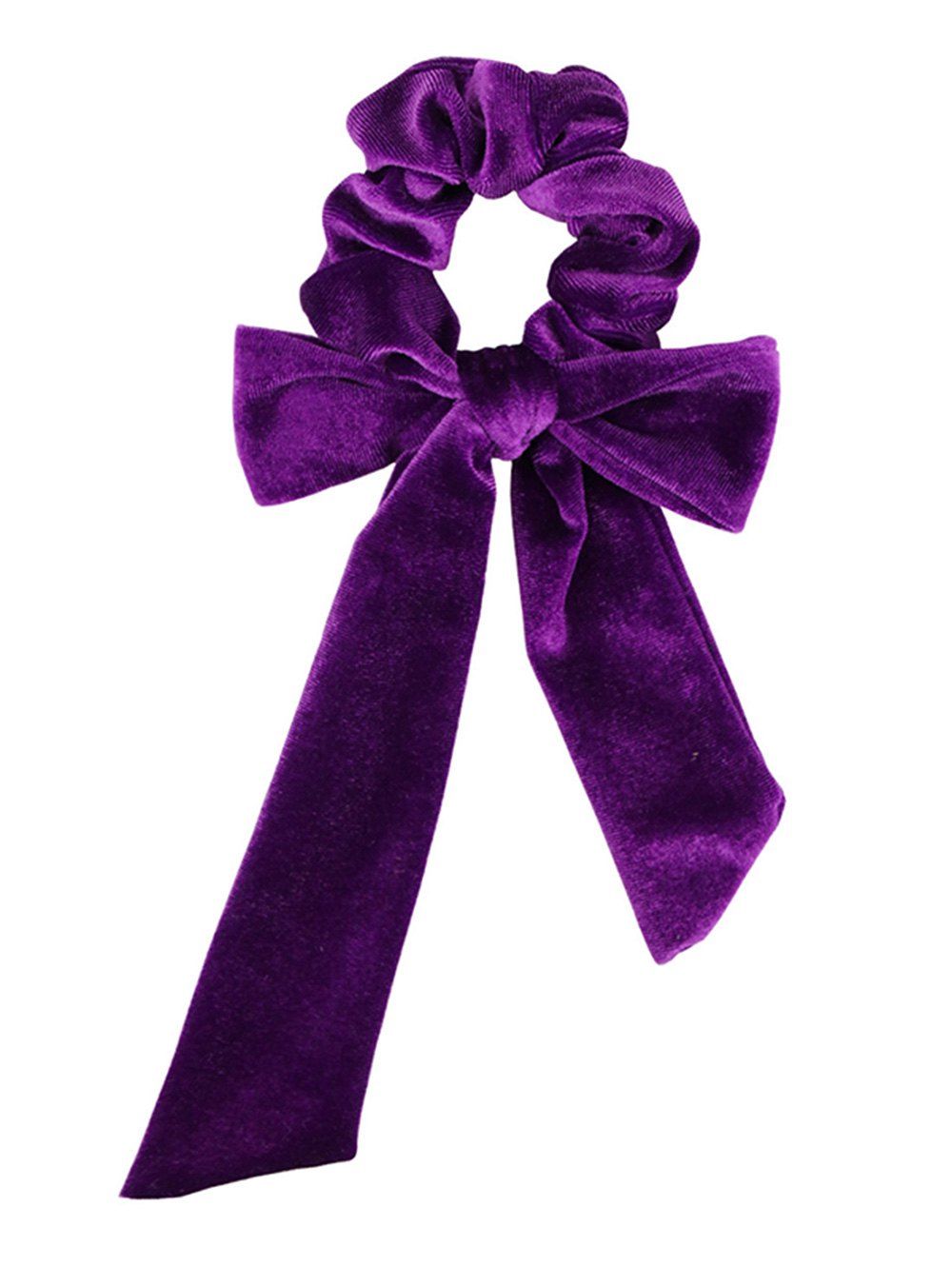 [37% OFF] Detachable Ribbon Bowknot Velvet Scrunchies | Rosegal