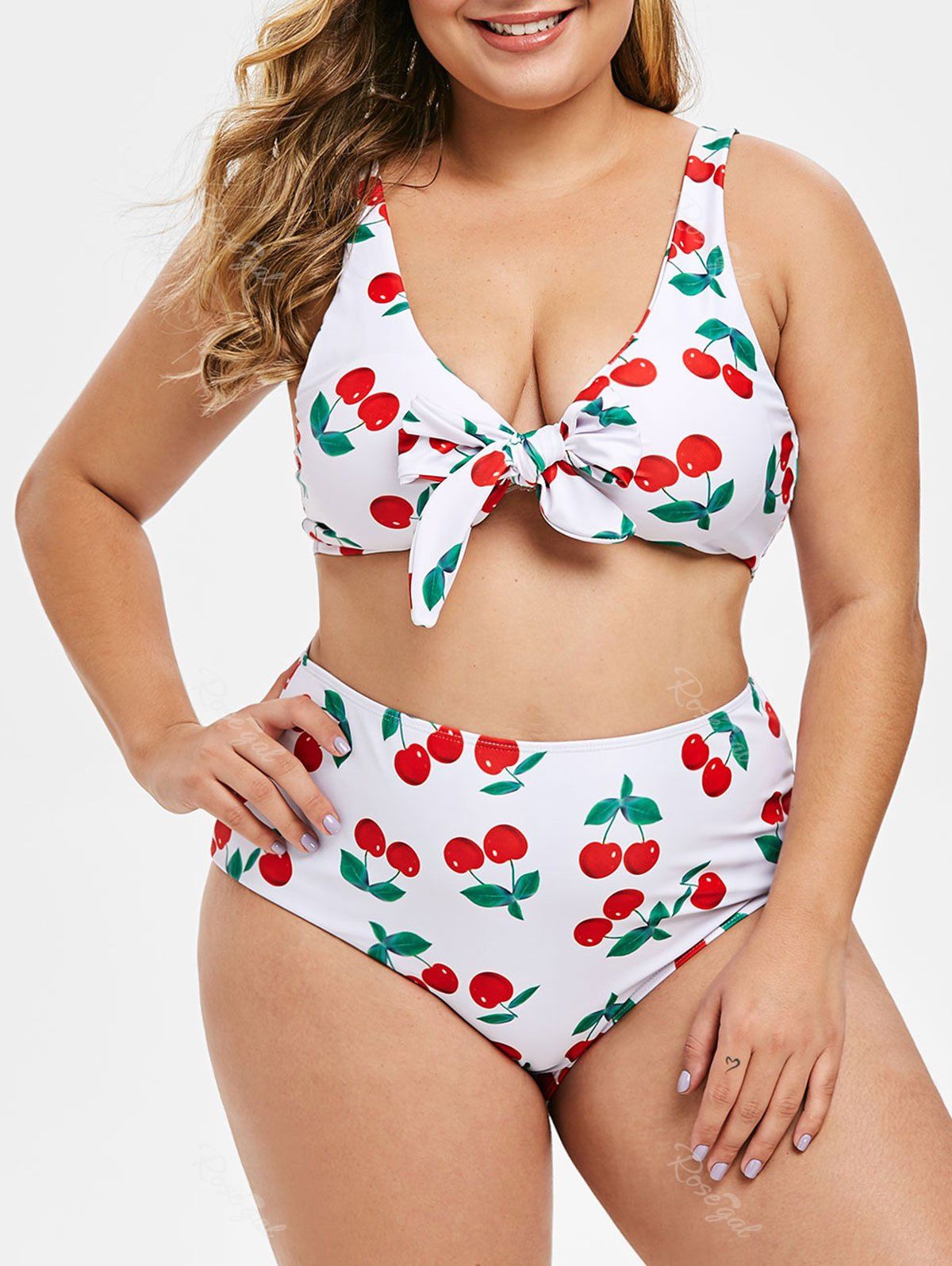 plus size cherry swimsuit