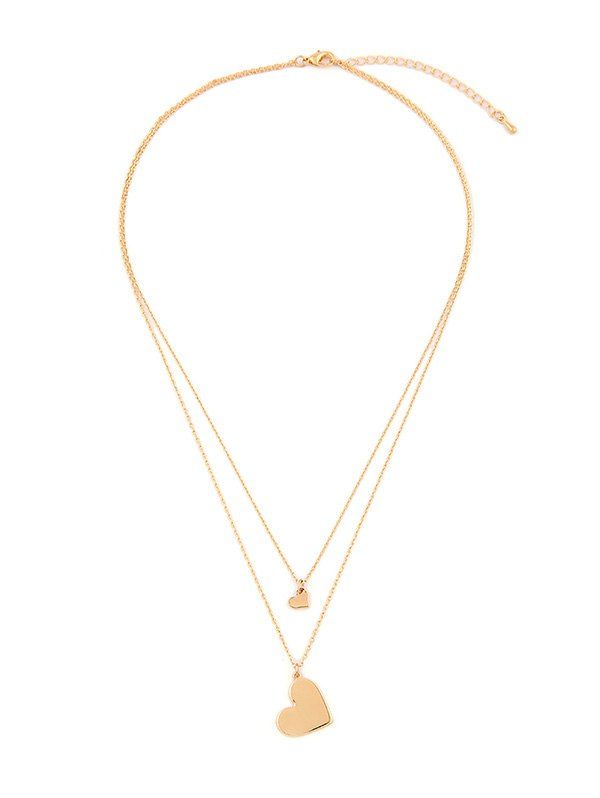 

Double Layer Heart Pendant Necklace, Gold