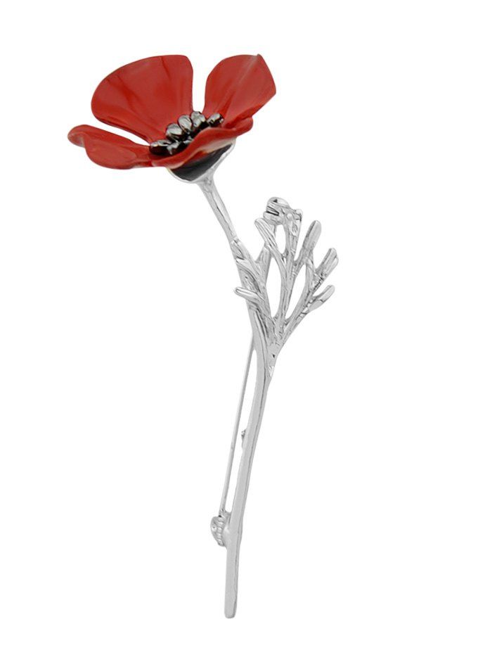 

Flower Design Alloy Brooch, Silver