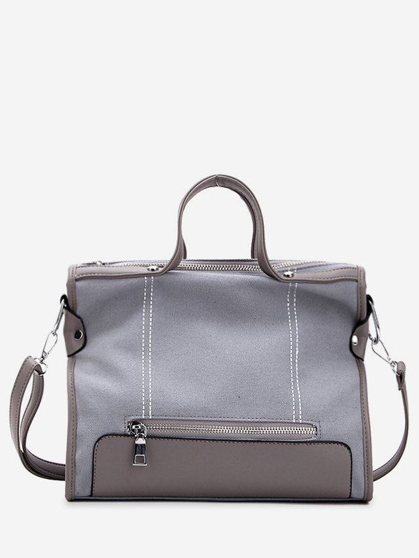 

Canvas Large Capacity Handbag, Blue gray