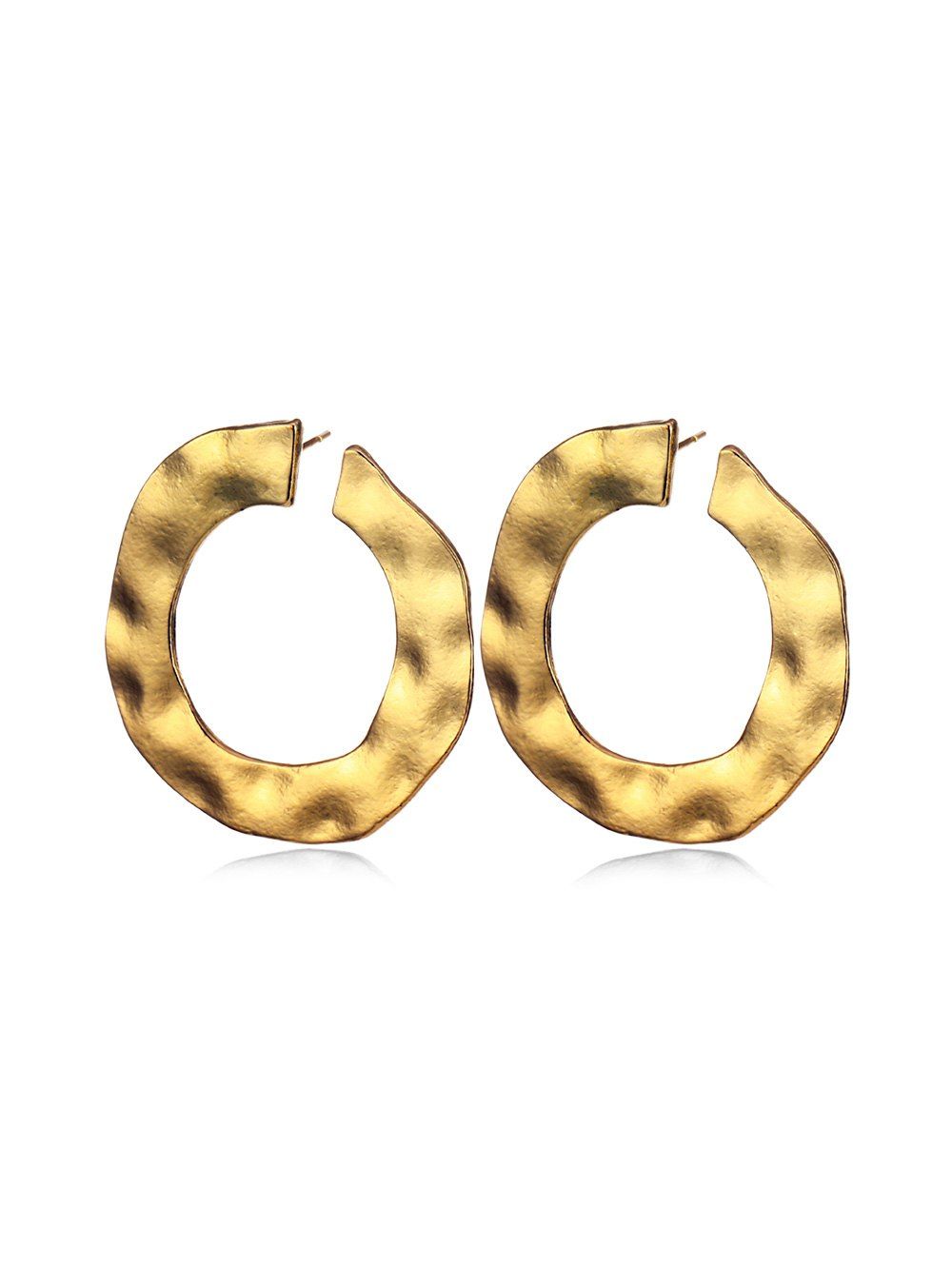 

Irregular Cuff Circle Earrings, Gold