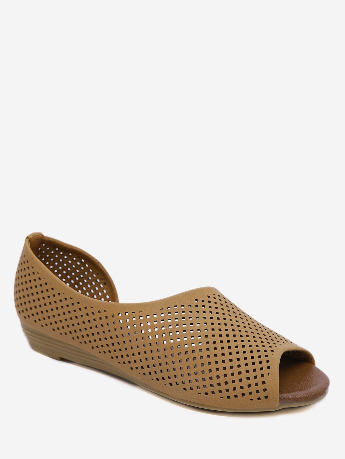 

Hollow Out Design Breathable Sandals, Light brown